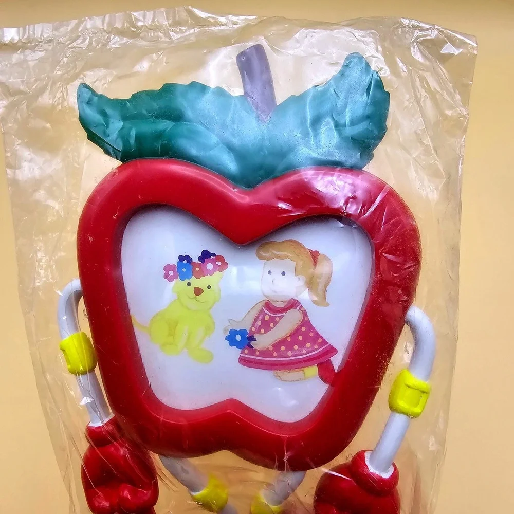 Cute Apple‎ Robot Picture Frame Photo Holder Fun Desk Toy Kids Room Decor